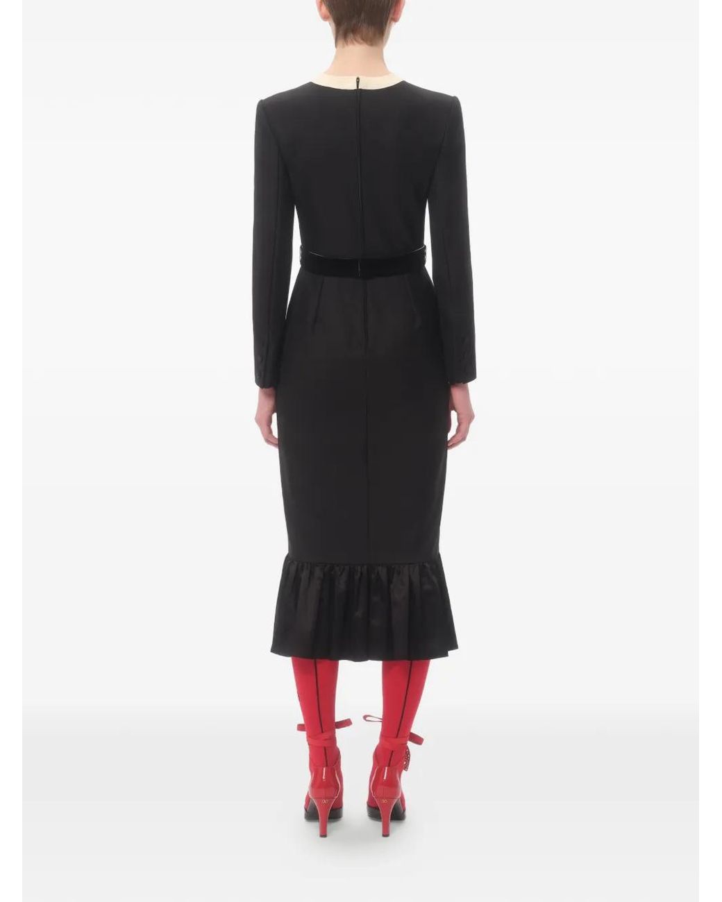 Valentino Garavani Black Bow-Detail Midi Dress