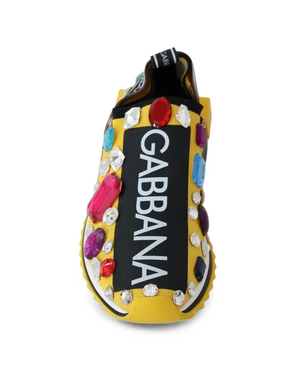 Dolce & Gabbana White Sorrento Crystal-Embellished Sneakers