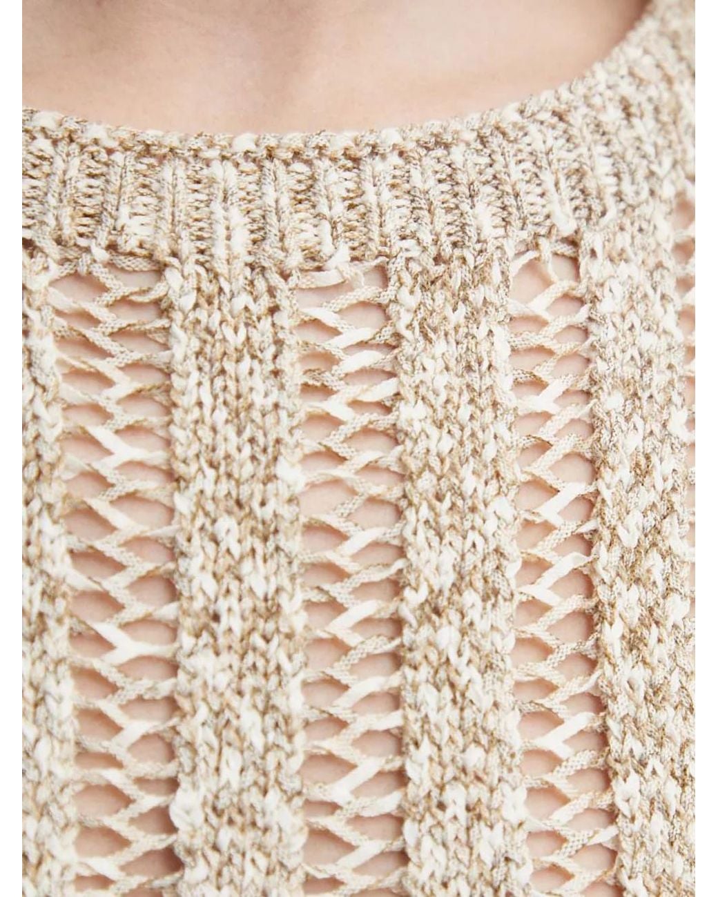 Sisley Natural Open-Knit Sweater