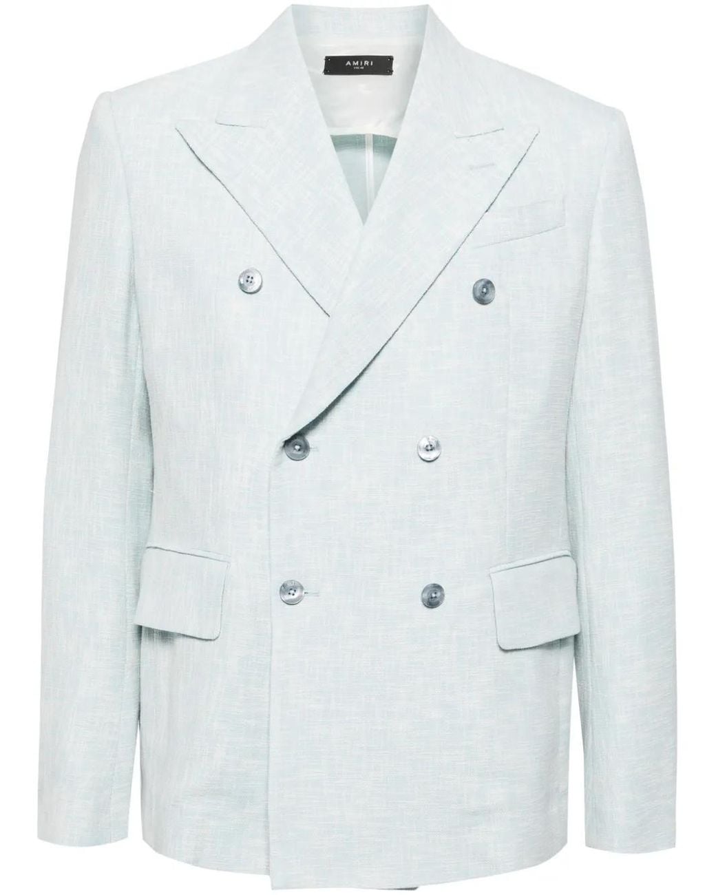 Amiri Blue Cross Hatch Mélange-Effect Blazer for men