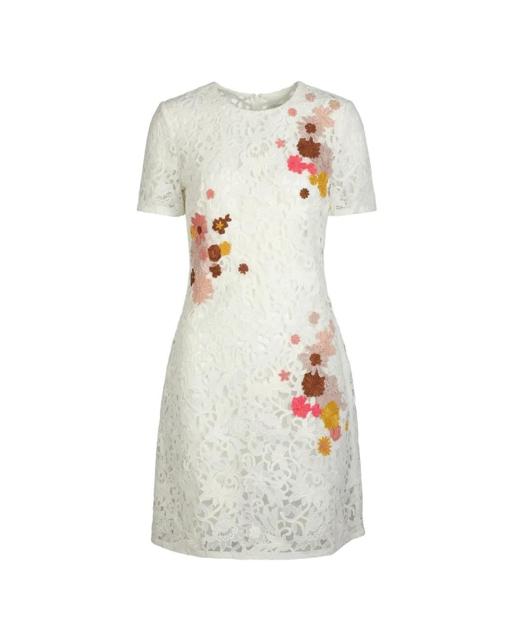 Valentino Garavani White Floral Lace Mini Dress