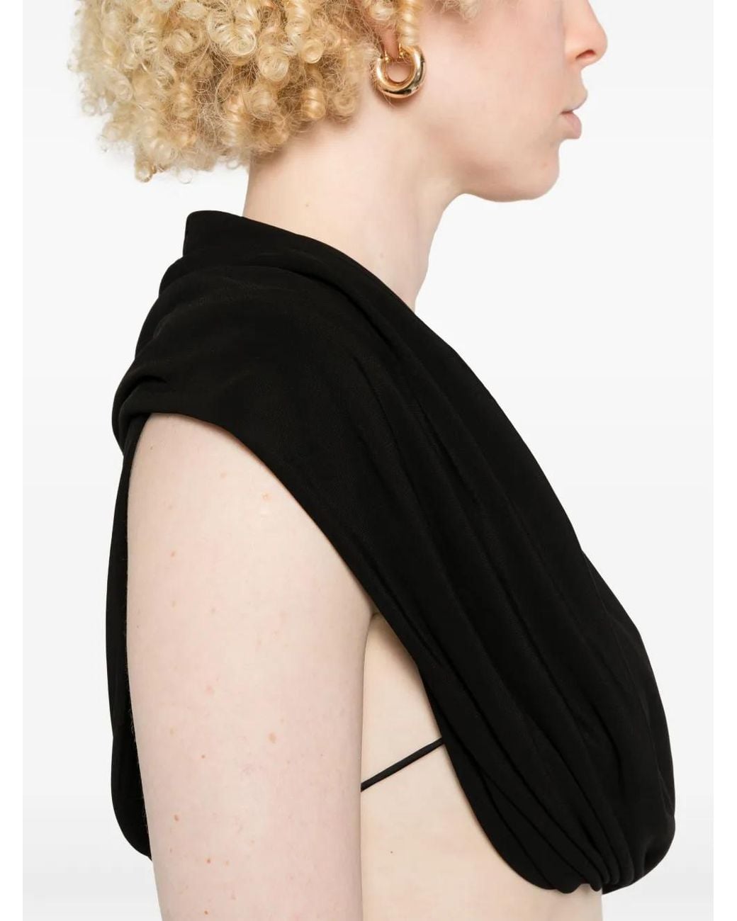Christopher Esber Black Interlock Draped Top
