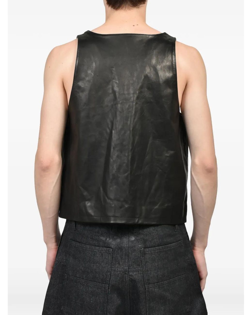 FILTH Black Buckle-Strap Zip-Up Vest for men