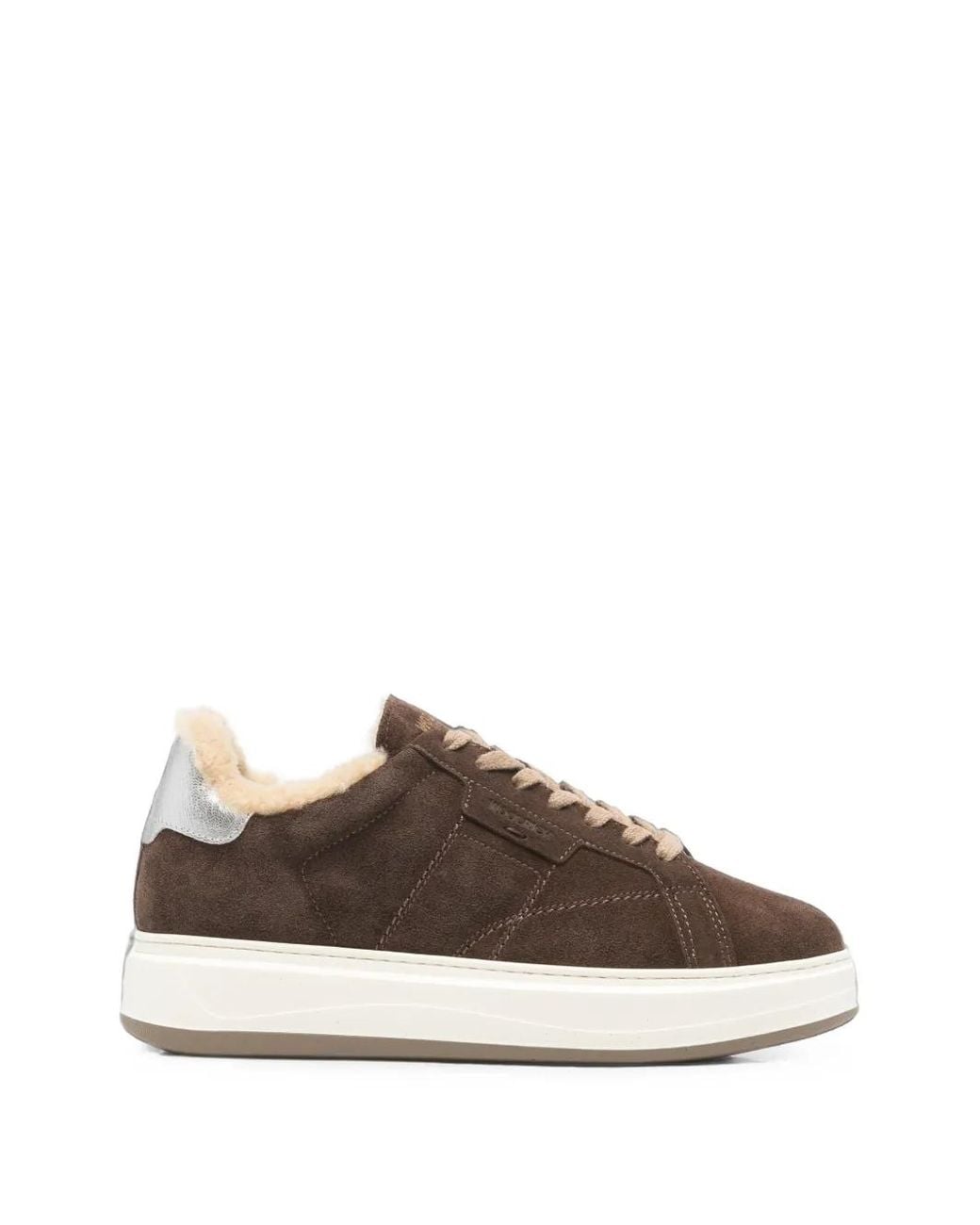 Woolrich Brown Shearling-Lined Suede Sneakers