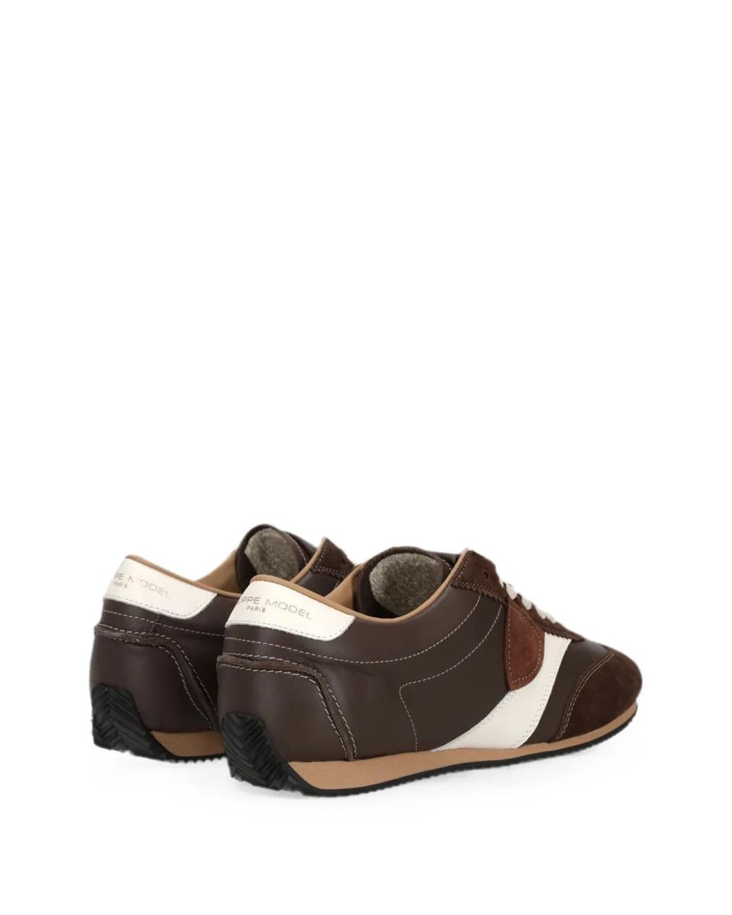 Philippe Model Brown Planche Panelled Leather Sneakers for men