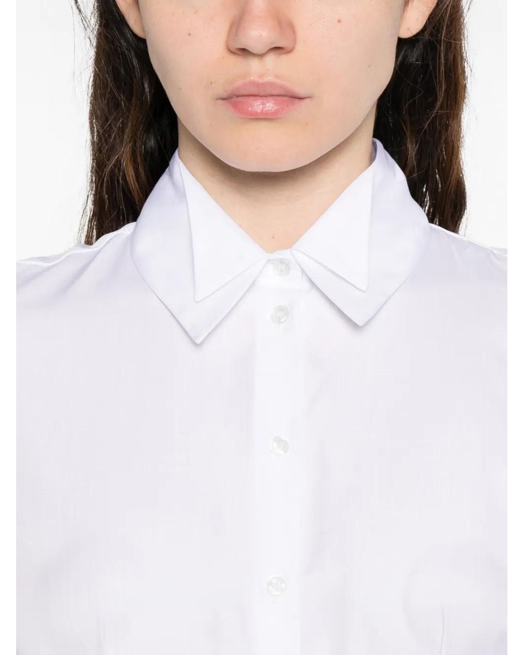 Elisabetta Franchi White Cotton Poplin Shirt With Waistband