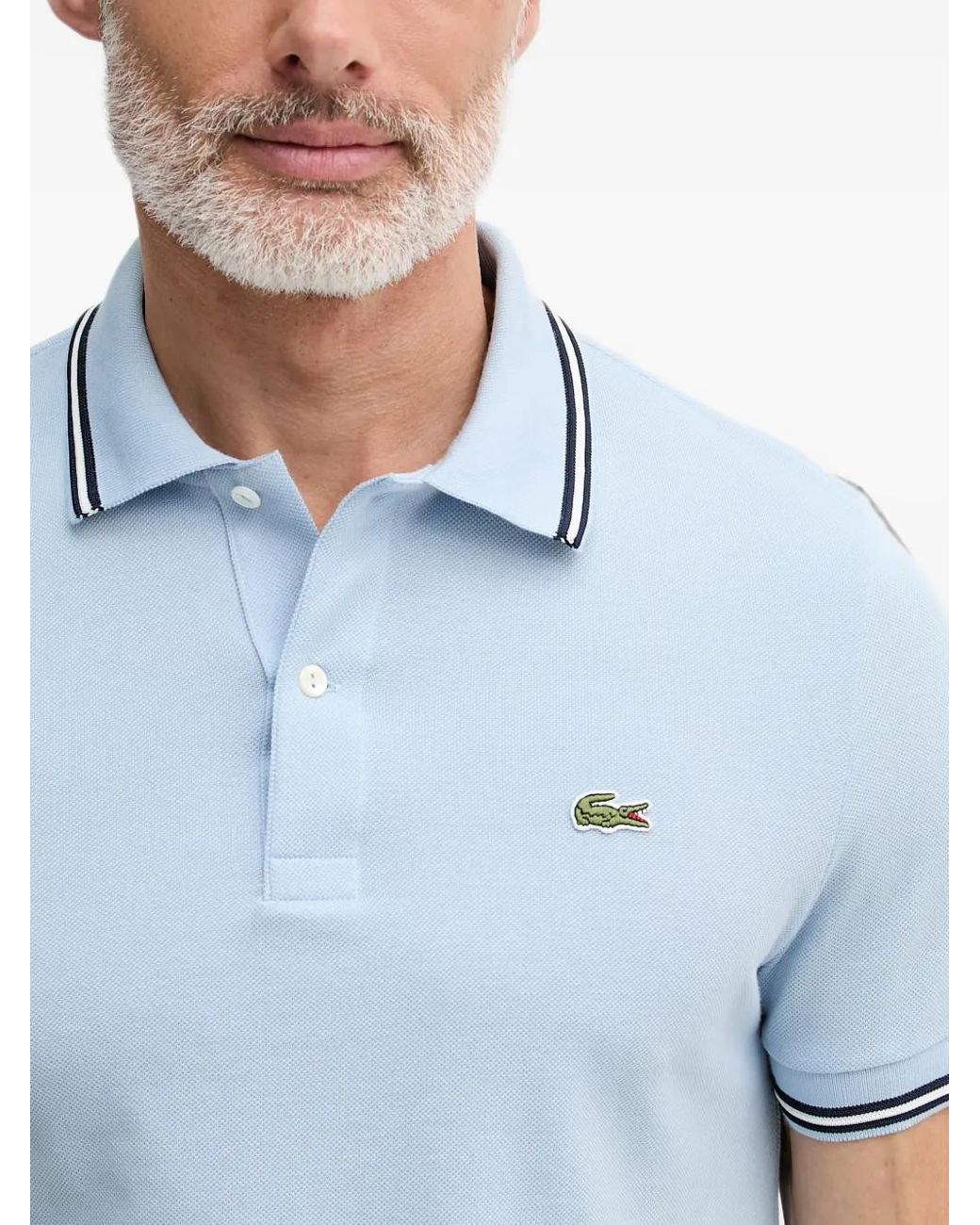 Lacoste Blue Regular Fit Trim Accent L.12.12 Polo for men
