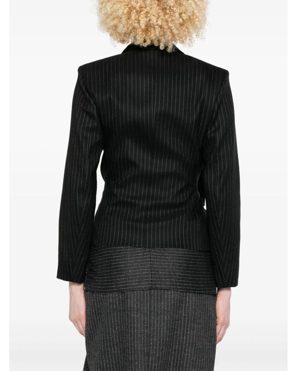 Isabel Marant Black Pinstripe Wrap Blazer