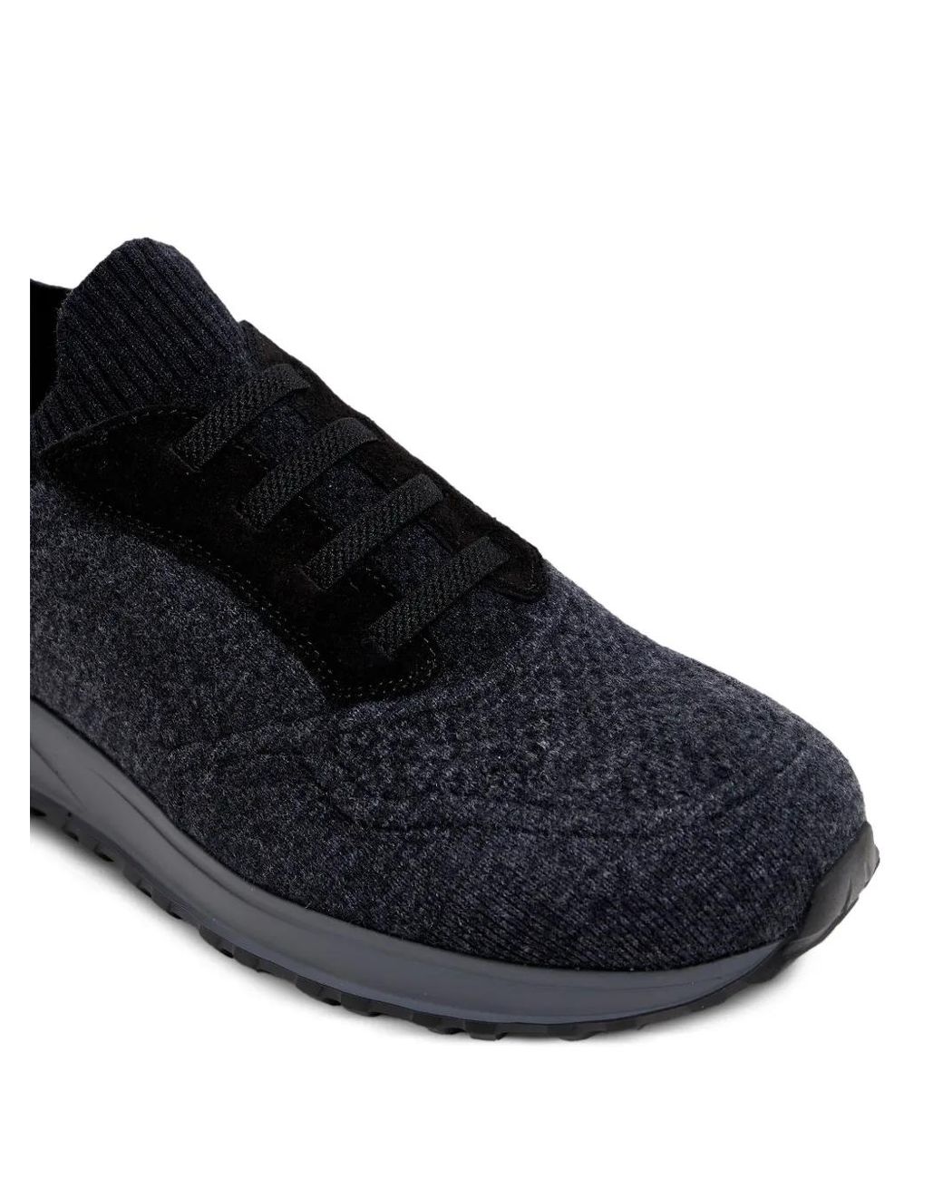 Doucal's Black Ribbed Panelled Sneakers for men