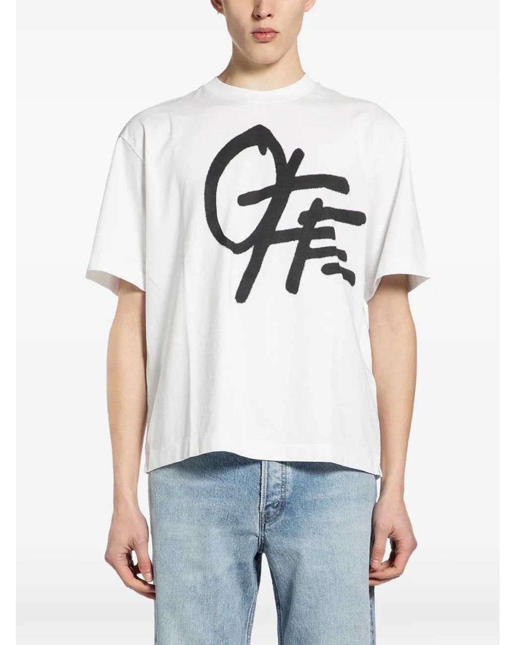 Off-White c/o Virgil Abloh White Logo Short-Sleeve T-Shirt for men