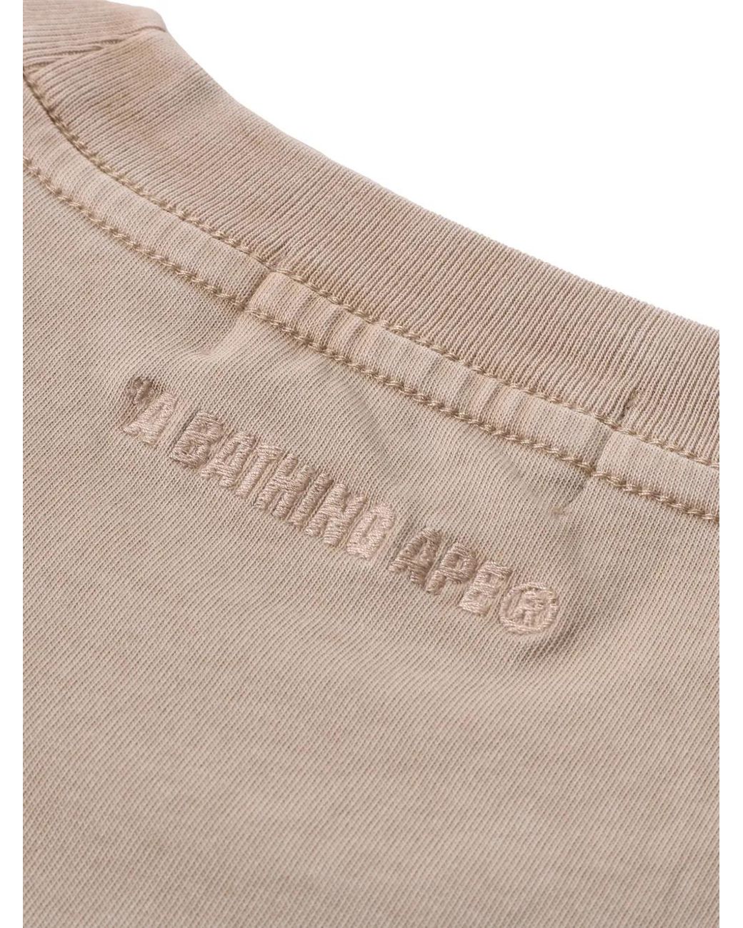 A Bathing Ape Natural Logo-Embroidered T-Shirt for men