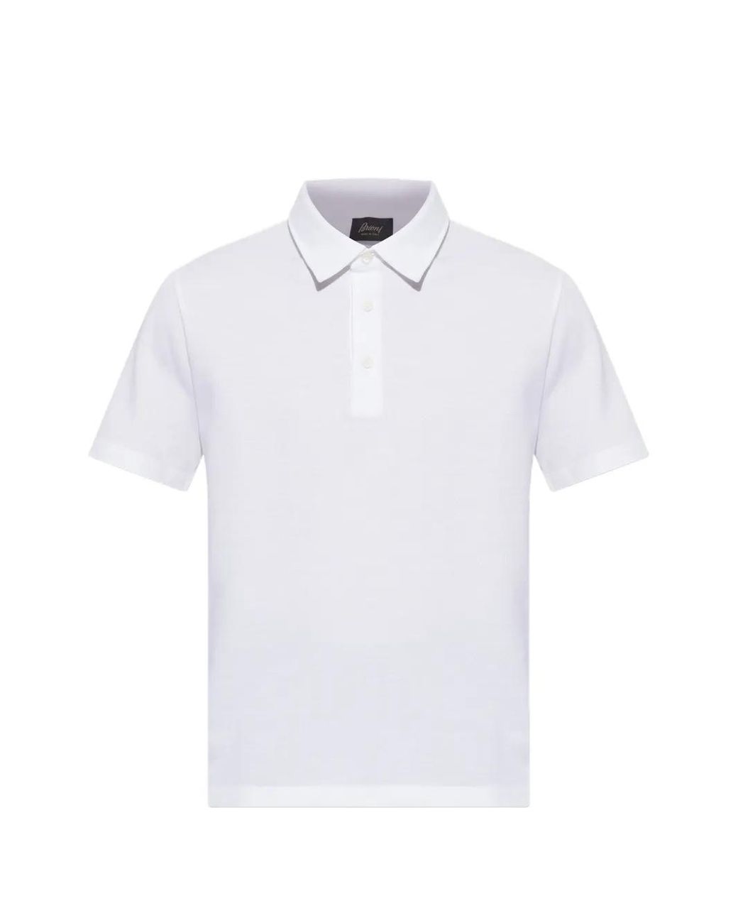 Brioni White Short-Sleeve Polo Shirt for men