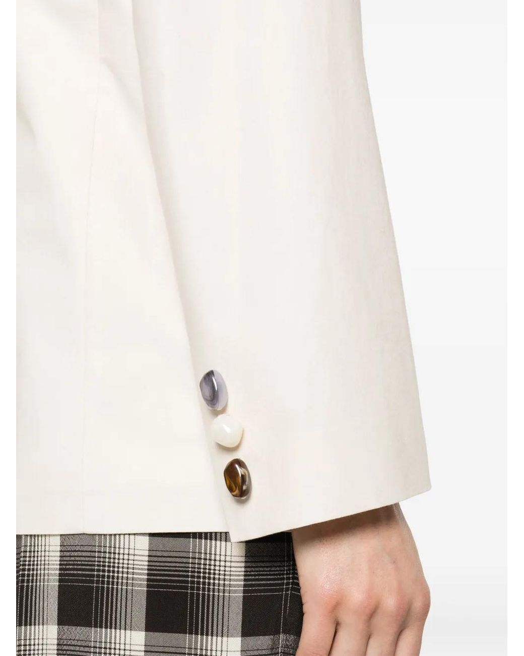MSGM White Single-Breasted Blazer