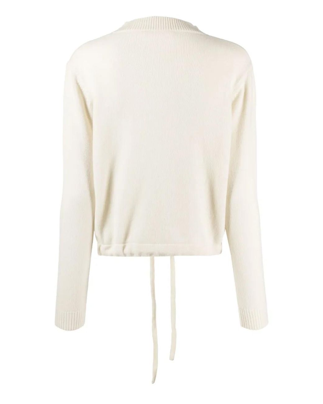 Liska White Cashmere Drawstring-Hem Jumper