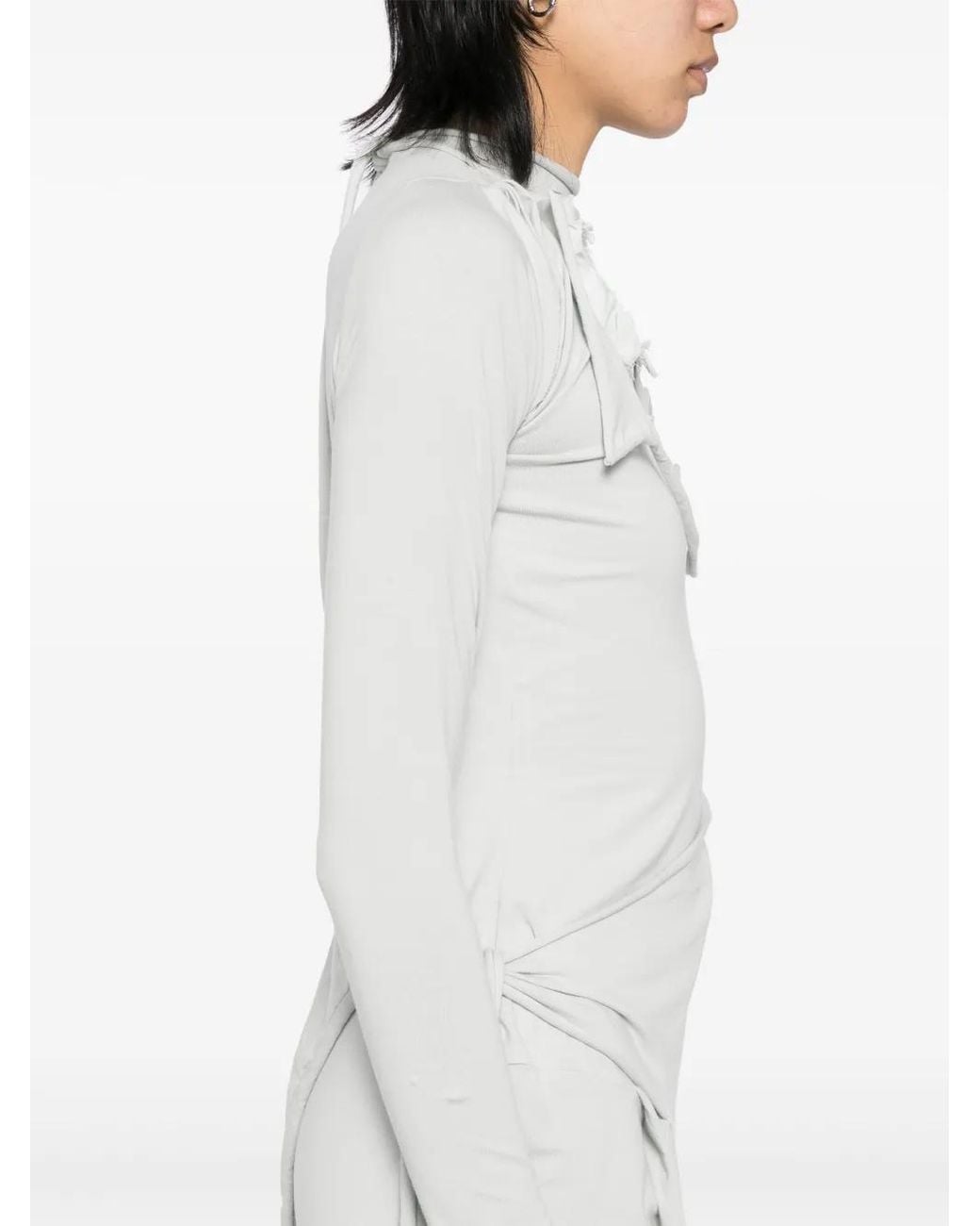 OTTOLINGER White Mini Deconstructed Long-Sleeved Dress