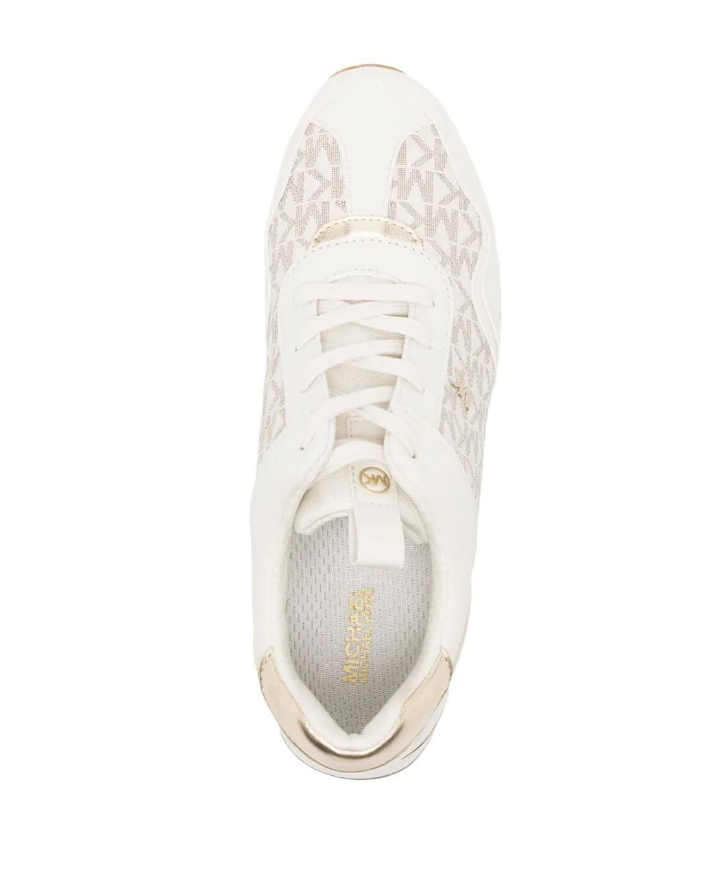 Michael Kors White Raina Logo-Jacquard Platform Sneakers