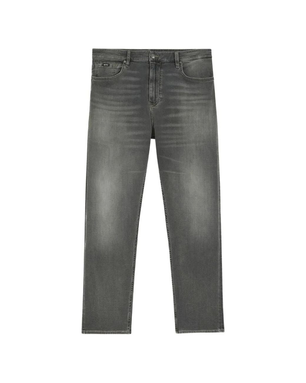 Boss Gray Straight-Fit Jeans for men