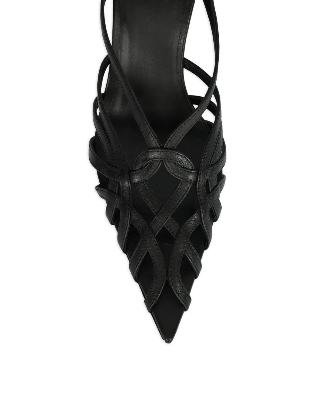 Balmain White Smooth Leather Cage Sandals