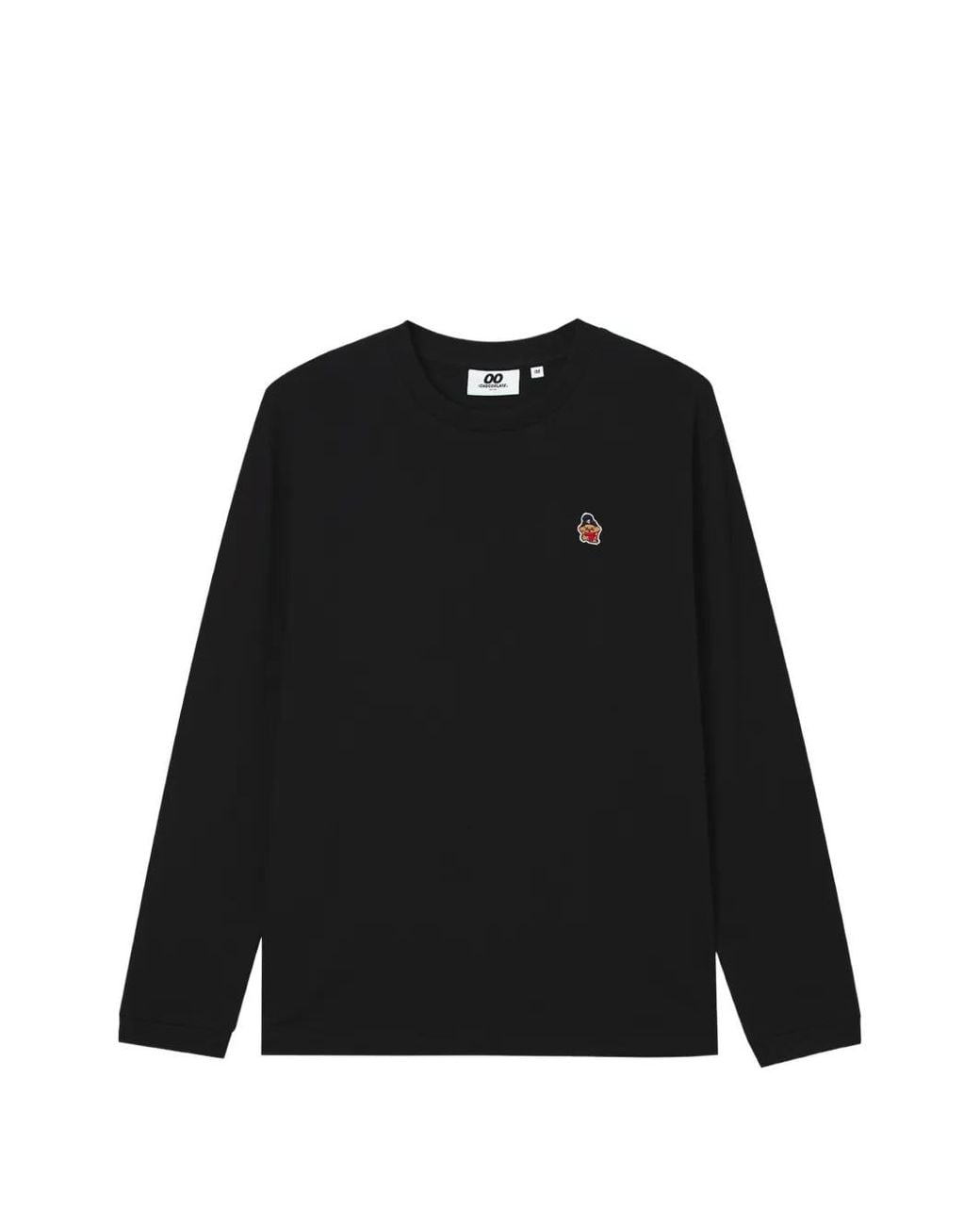 Chocoolate Black Graphic-Patch Long-Sleeve T-Shirt