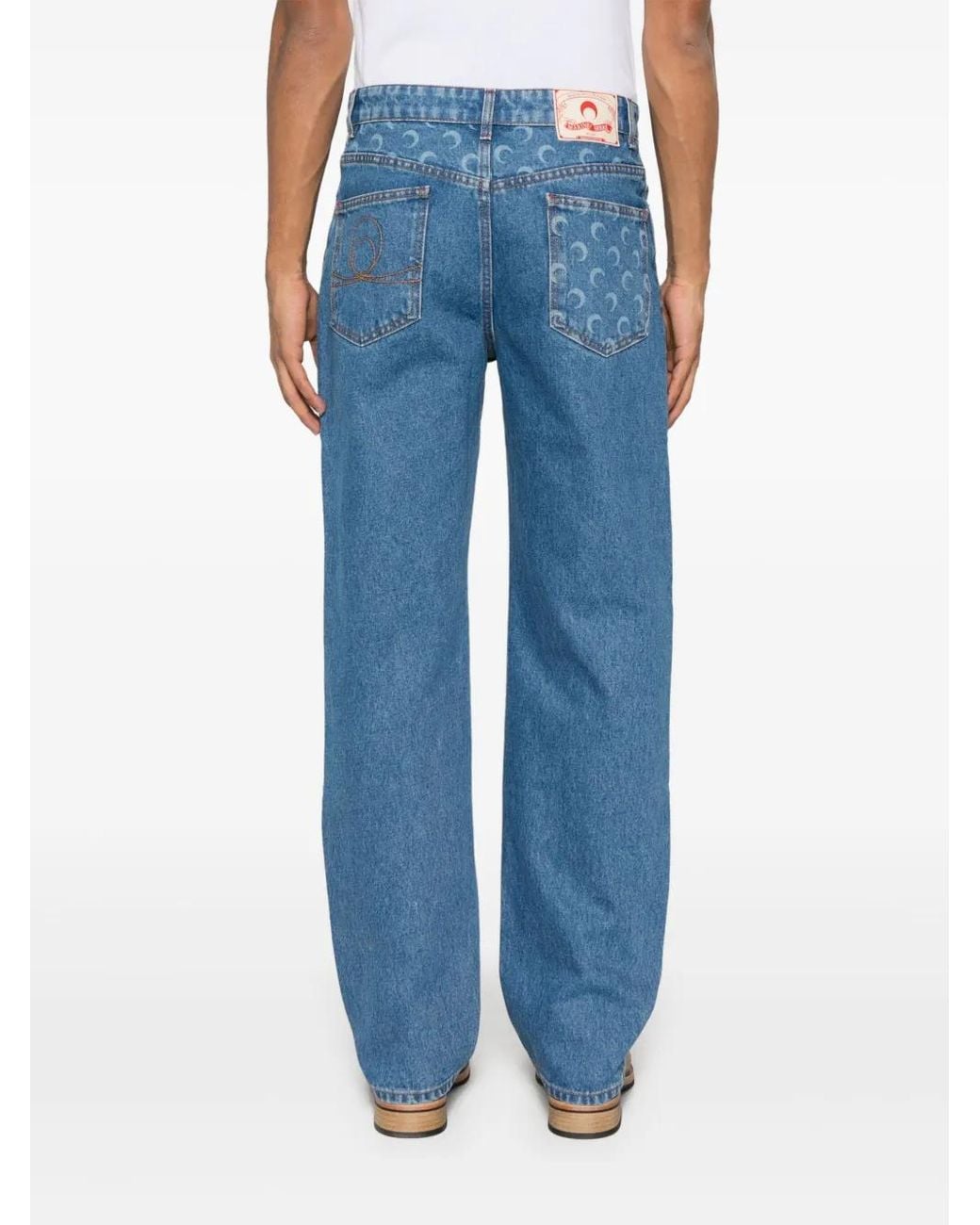 MARINE SERRE Blue Moon Laser Jeans for men