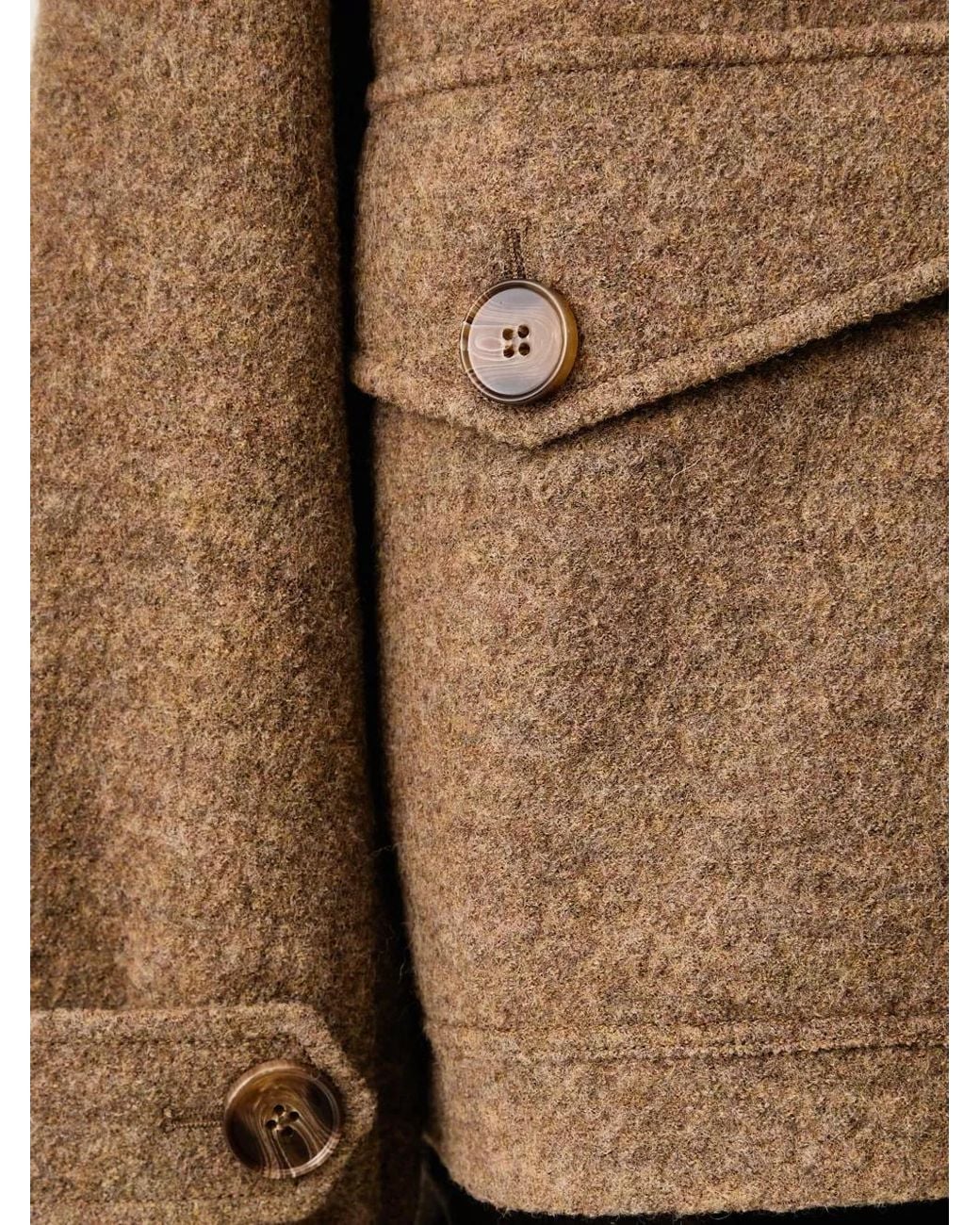 Sessun Brown Hattson Button-Up Pocket-Detail Jacket