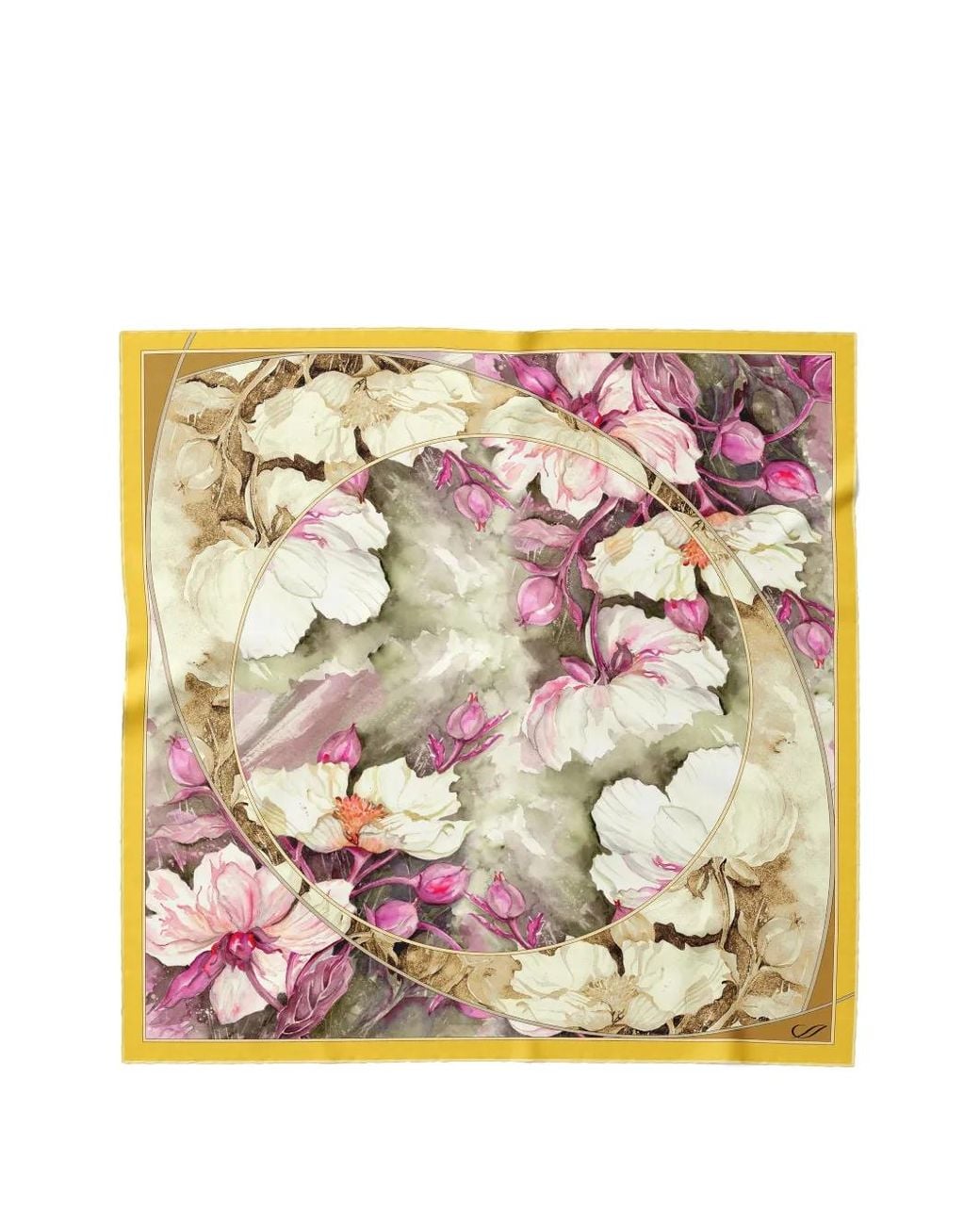 Elizabetta Pink Odetta Floral-Print Silk Scarf