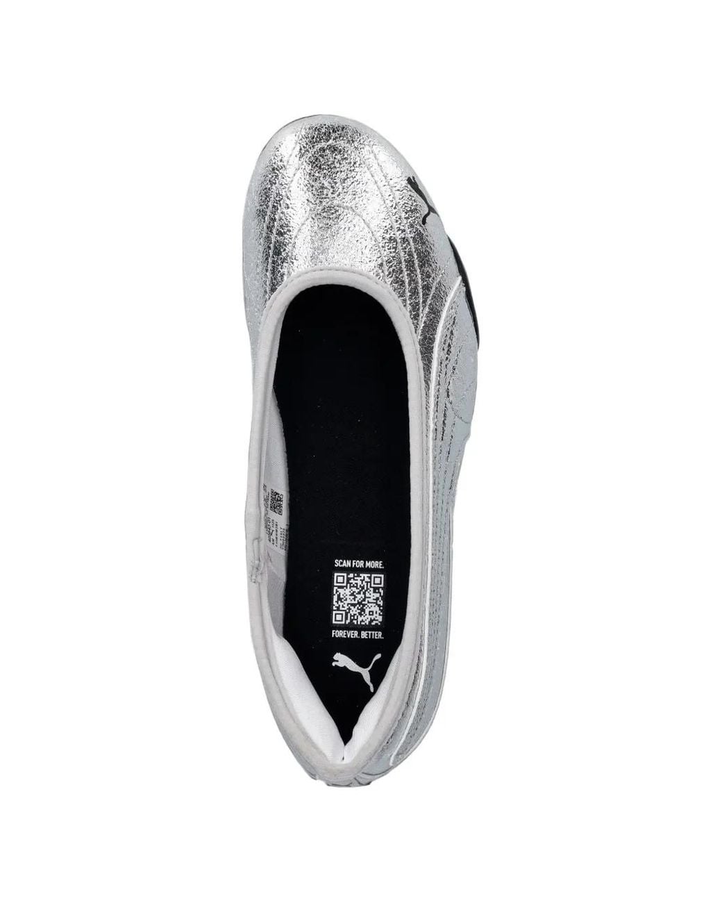 PUMA White Catch Metallic Whisper Metallic-Effect Ballet Flats