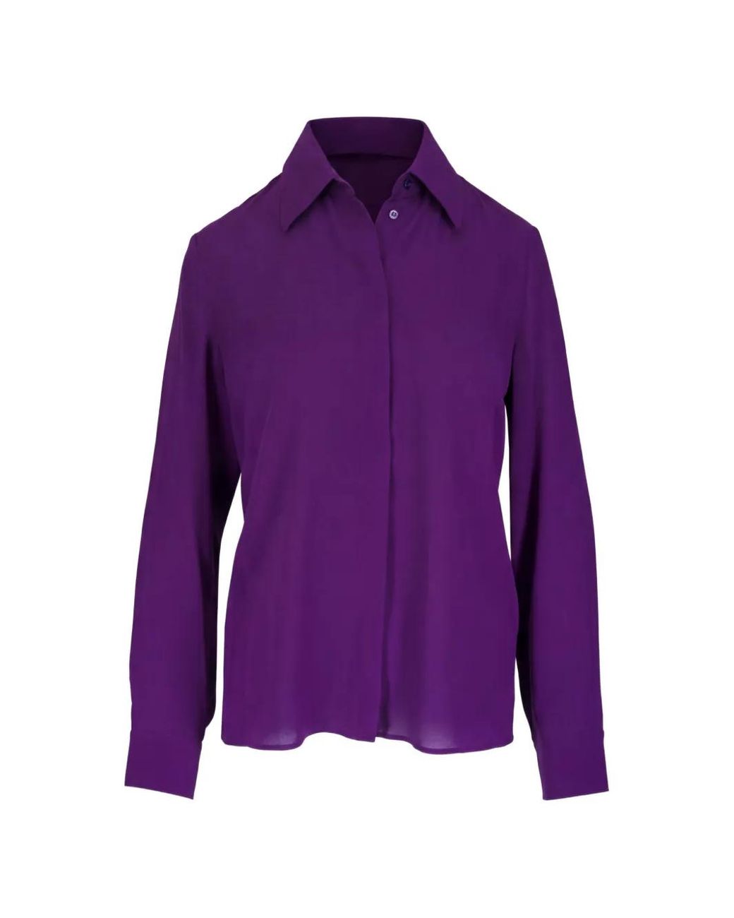 Michael Kors Purple Hansen Silk Georgette Shirt