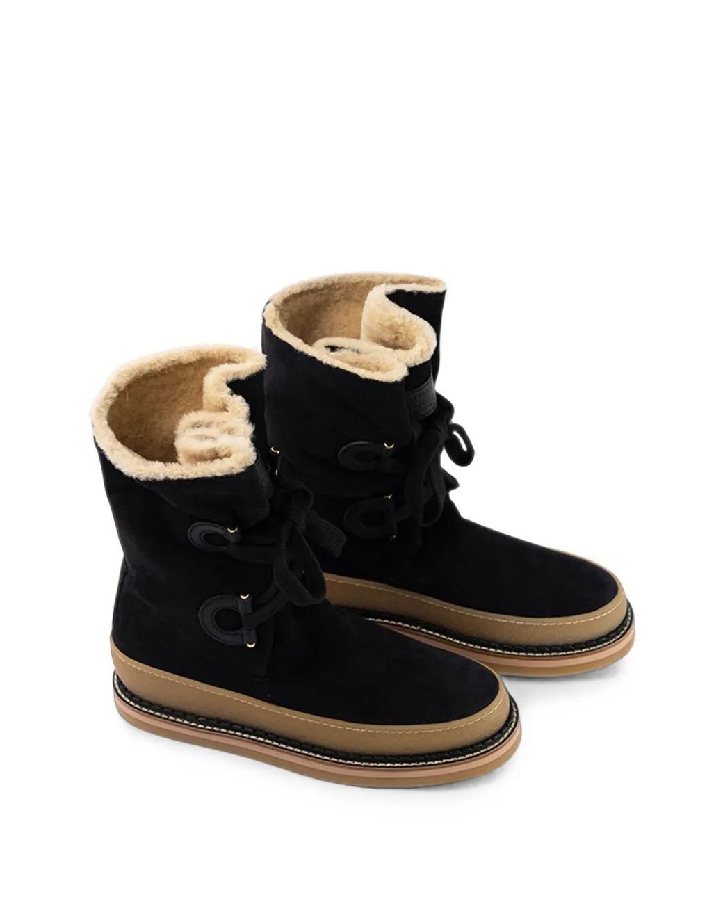 Ferragamo Black Bottines À Bout Rond