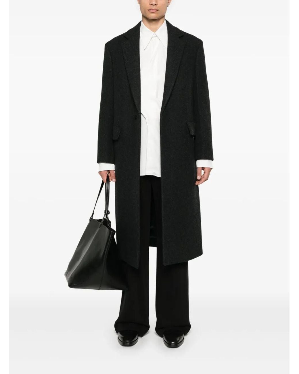 Jil Sander Black Wool Coat for men