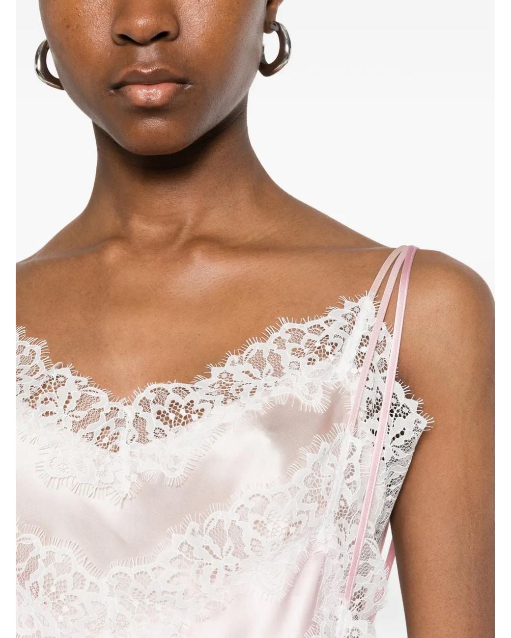 Viktor & Rolf Pink Lace-Trim Blouse