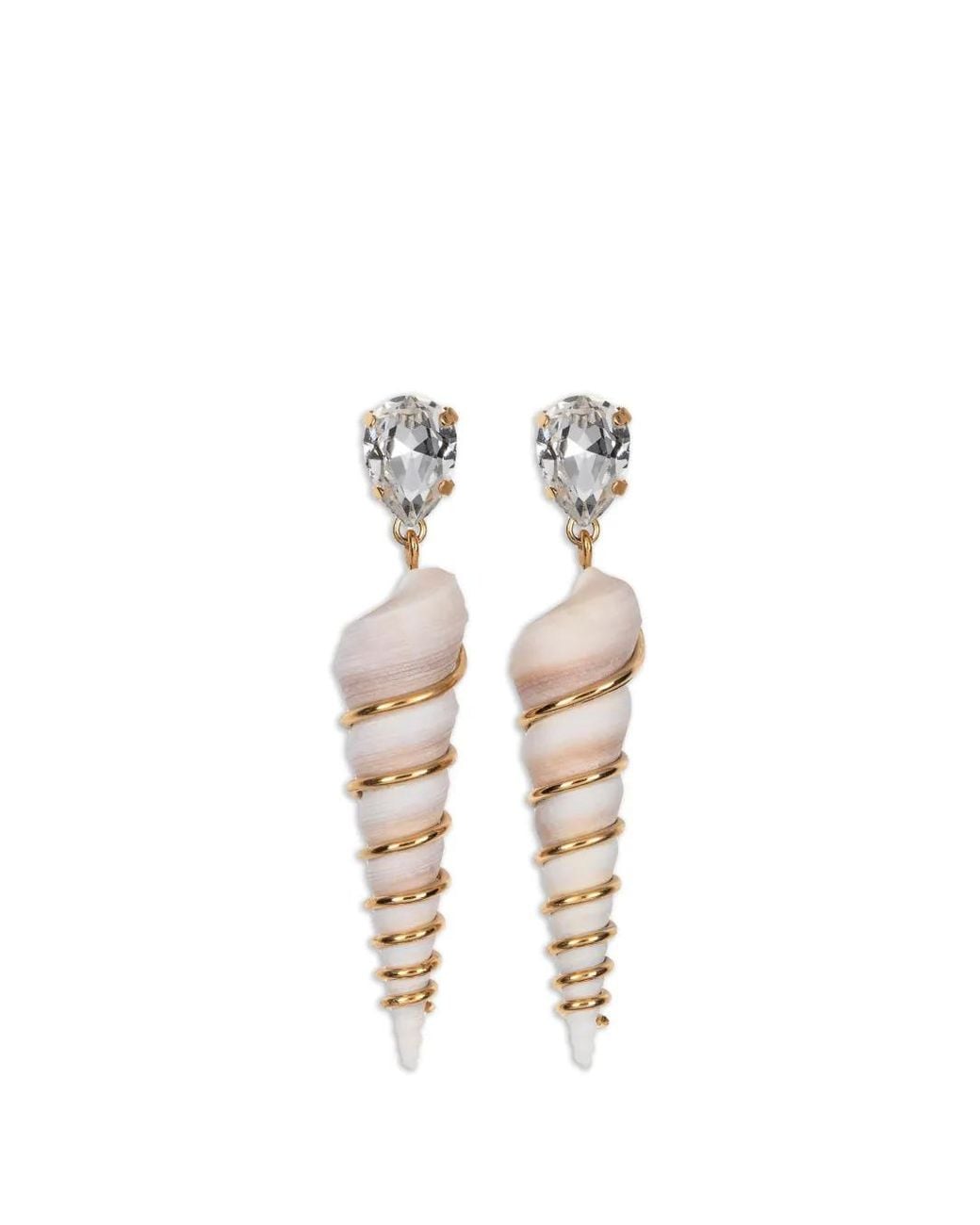 Jennifer Behr White Zingaro Shell-Pendant Earrings