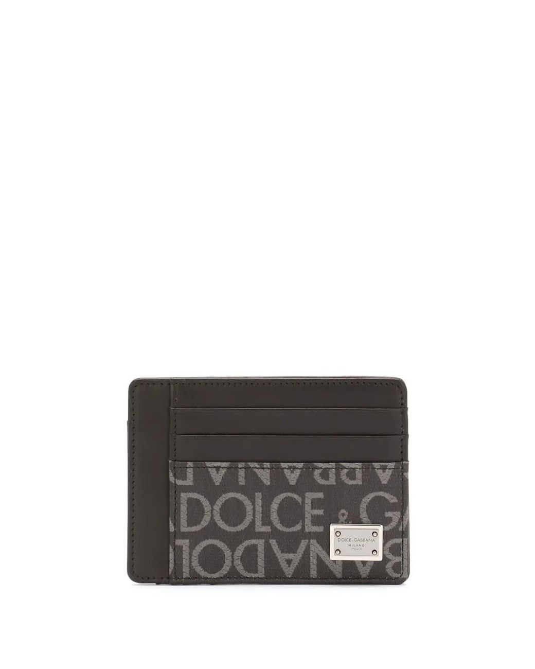 Dolce & Gabbana Gray Allover Logo Card Case for men