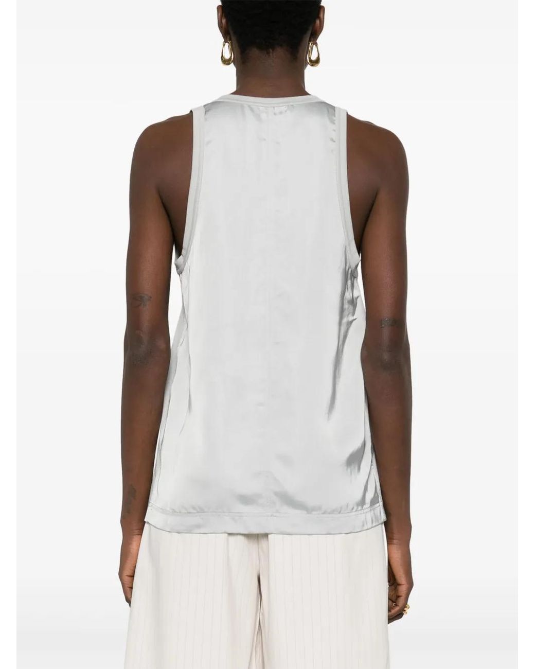 Fabiana Filippi White Panelled-Design Sleeveless Top