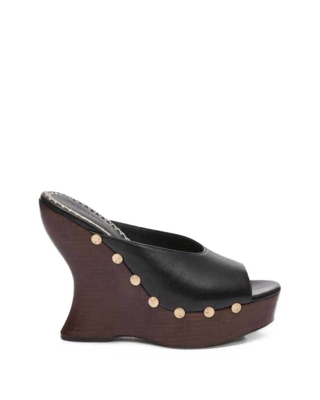 Magda Butrym Black Studded Leather Wedge Sandals
