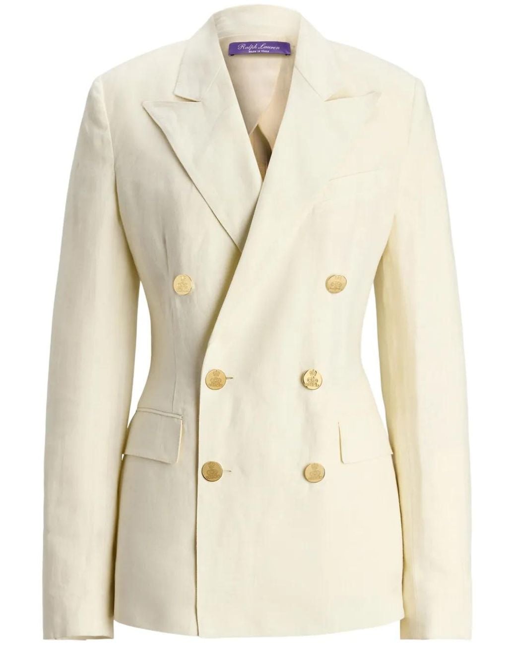 Ralph Lauren Natural V-Neck Linen Blazer