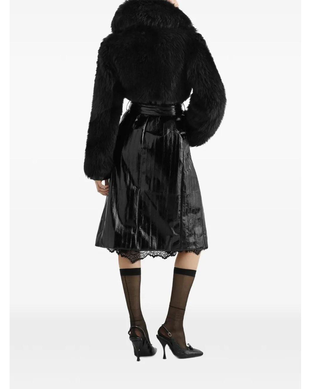Dolce & Gabbana Black Eel Coat