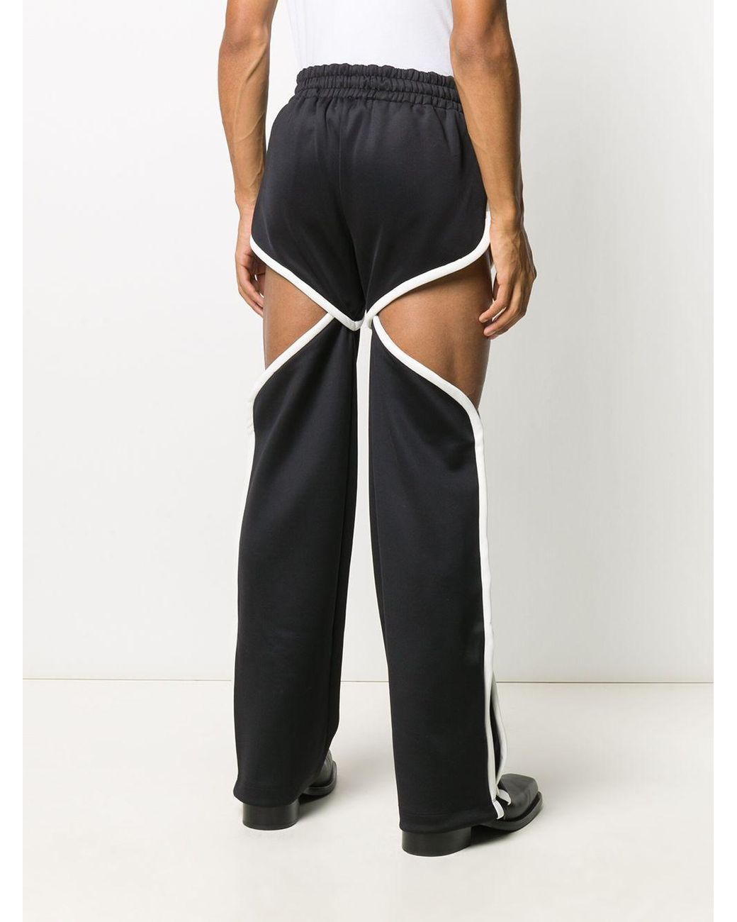 Telfar Cut out Logo Print Track Pants in Black for Men Lyst