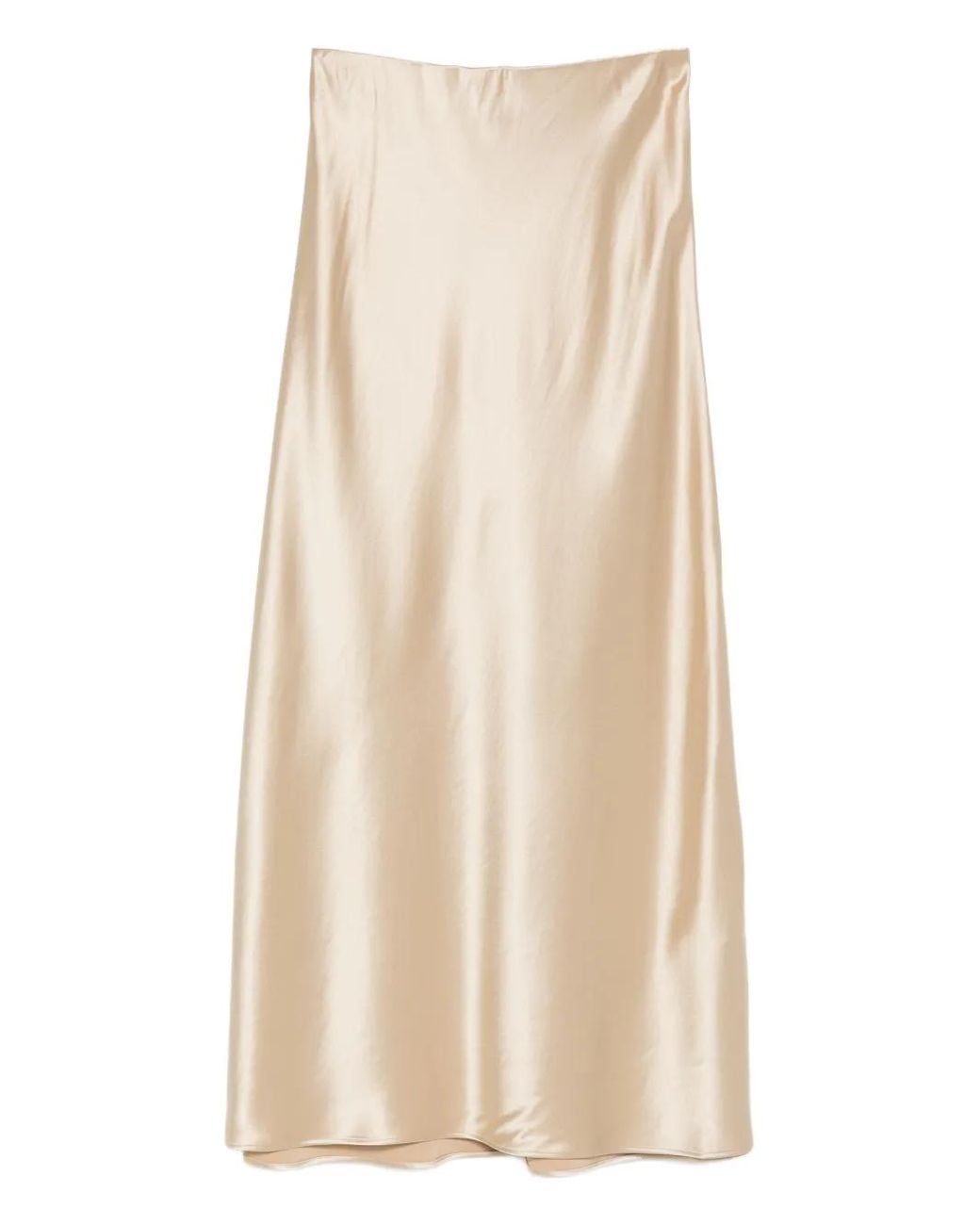 By Malene Birger Natural Satin-Effect Straight Maxi Skirt