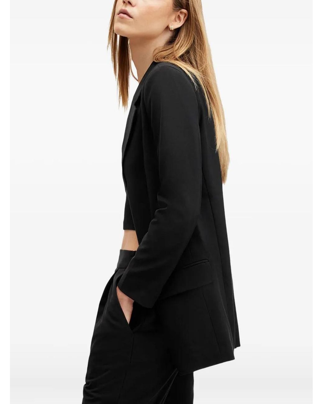 AllSaints Black Aleida Single-Breasted Blazer