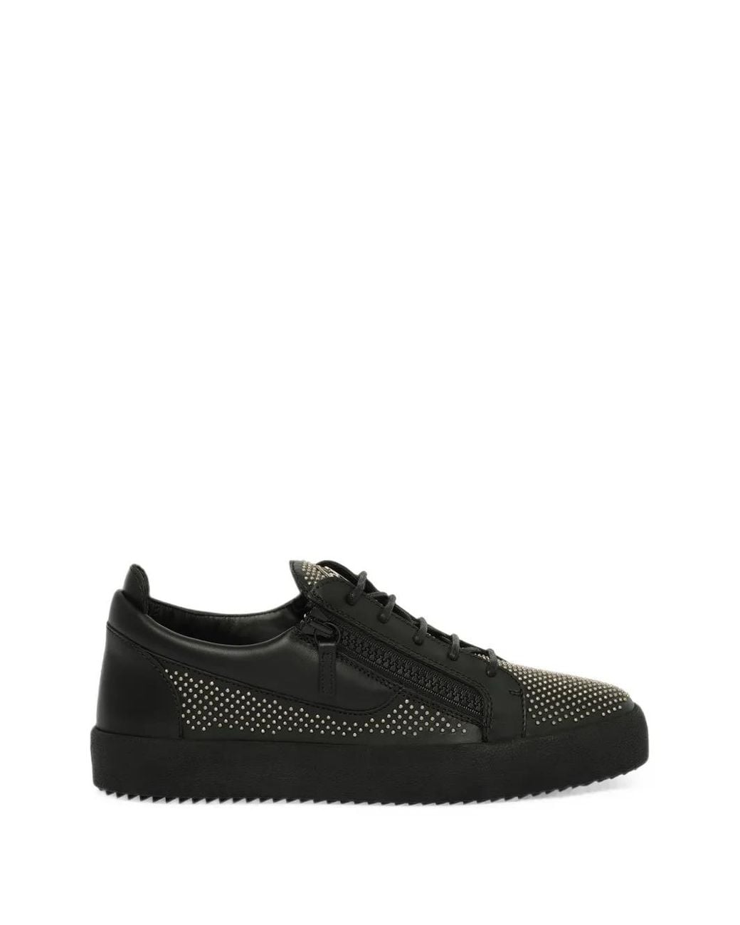 Giuseppe Zanotti Black Birel Vague Stud-Embellished Sneakers for men