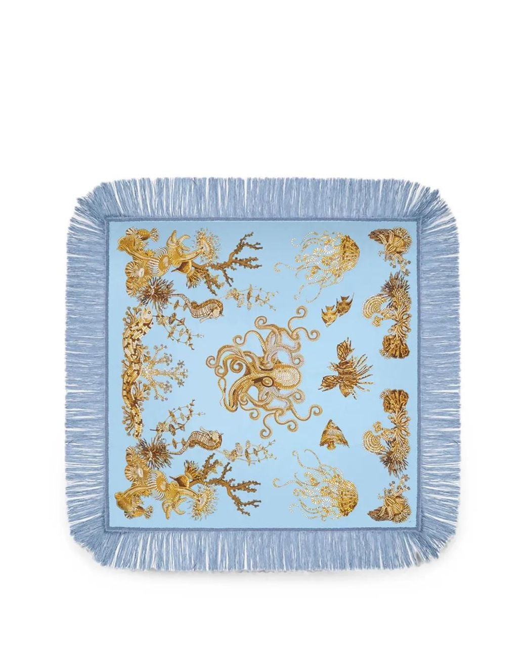 LaDoubleJ Blue Reversible Fringe Scarf