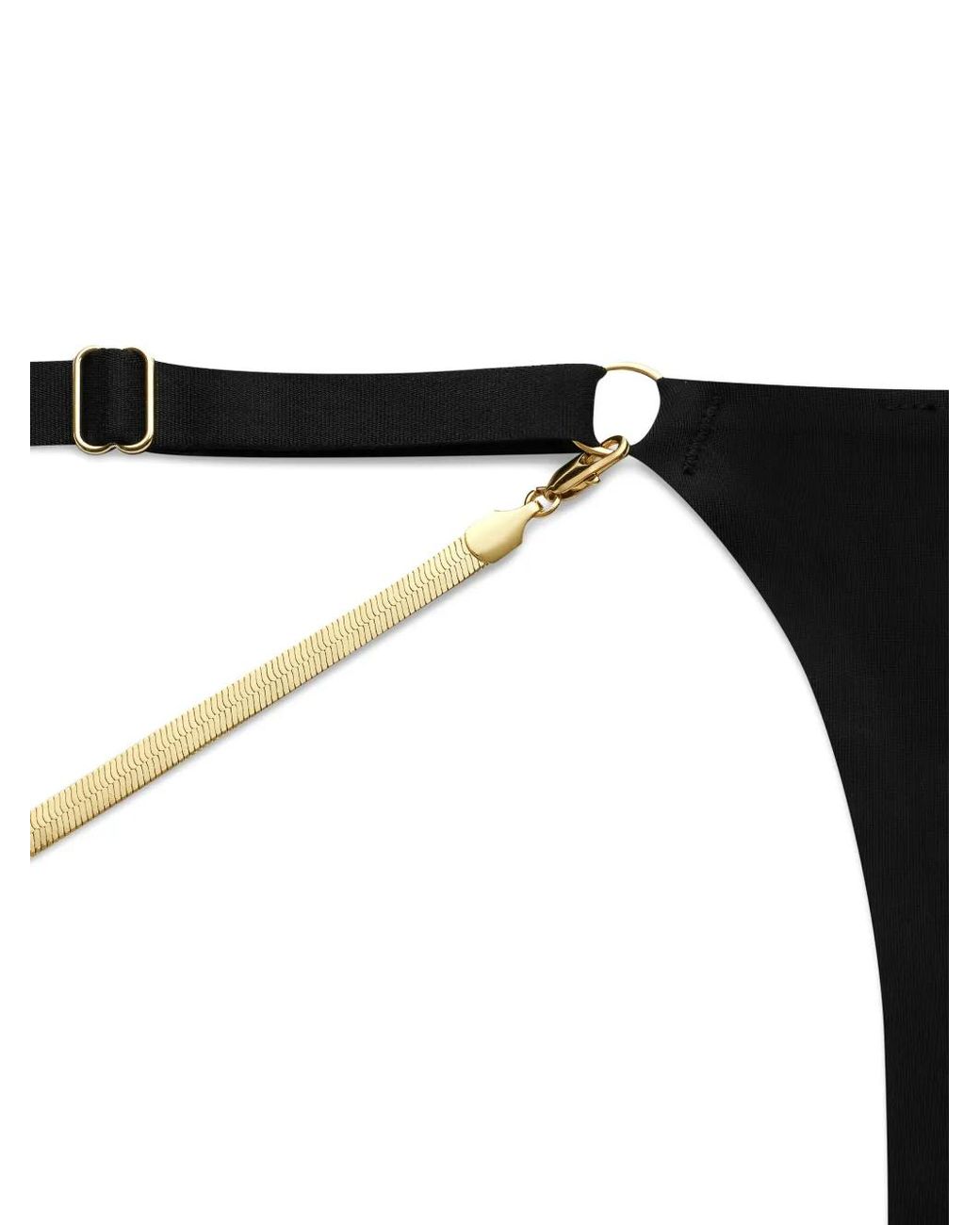 Maison Close Black Chain-String Thong