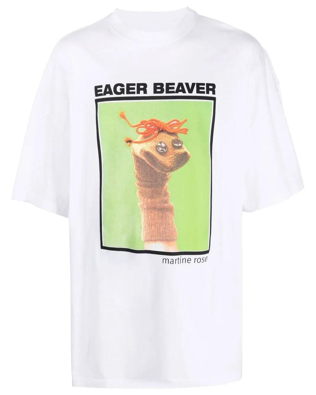 Martine Rose White Eager Beaver Cotton T-Shirt for men