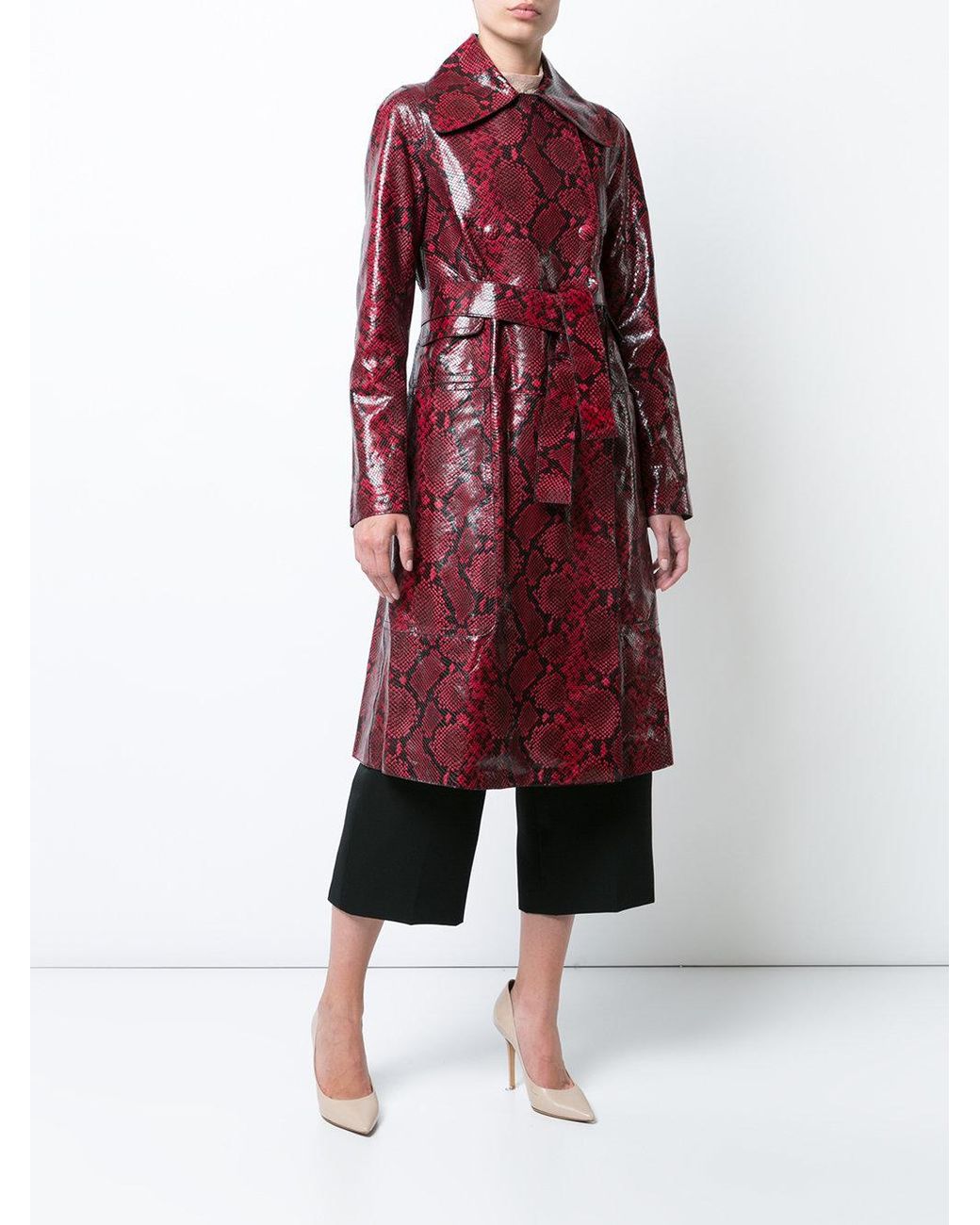 Rochas Snakeskin Coat in Red Lyst