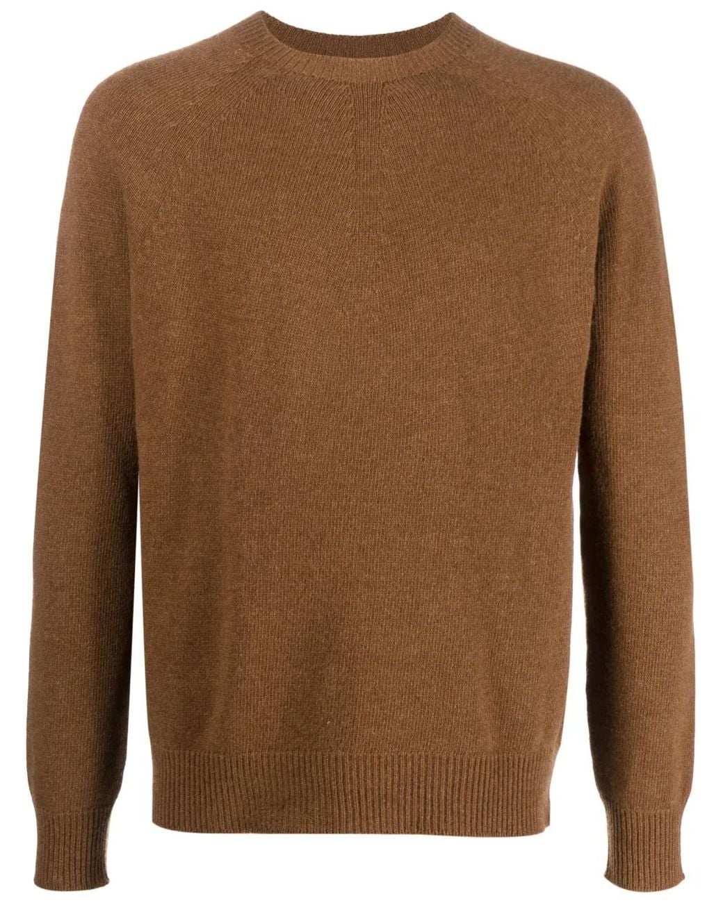 Jil Sander Brown Fine-Knit Wool-Cashmere Jumper for men