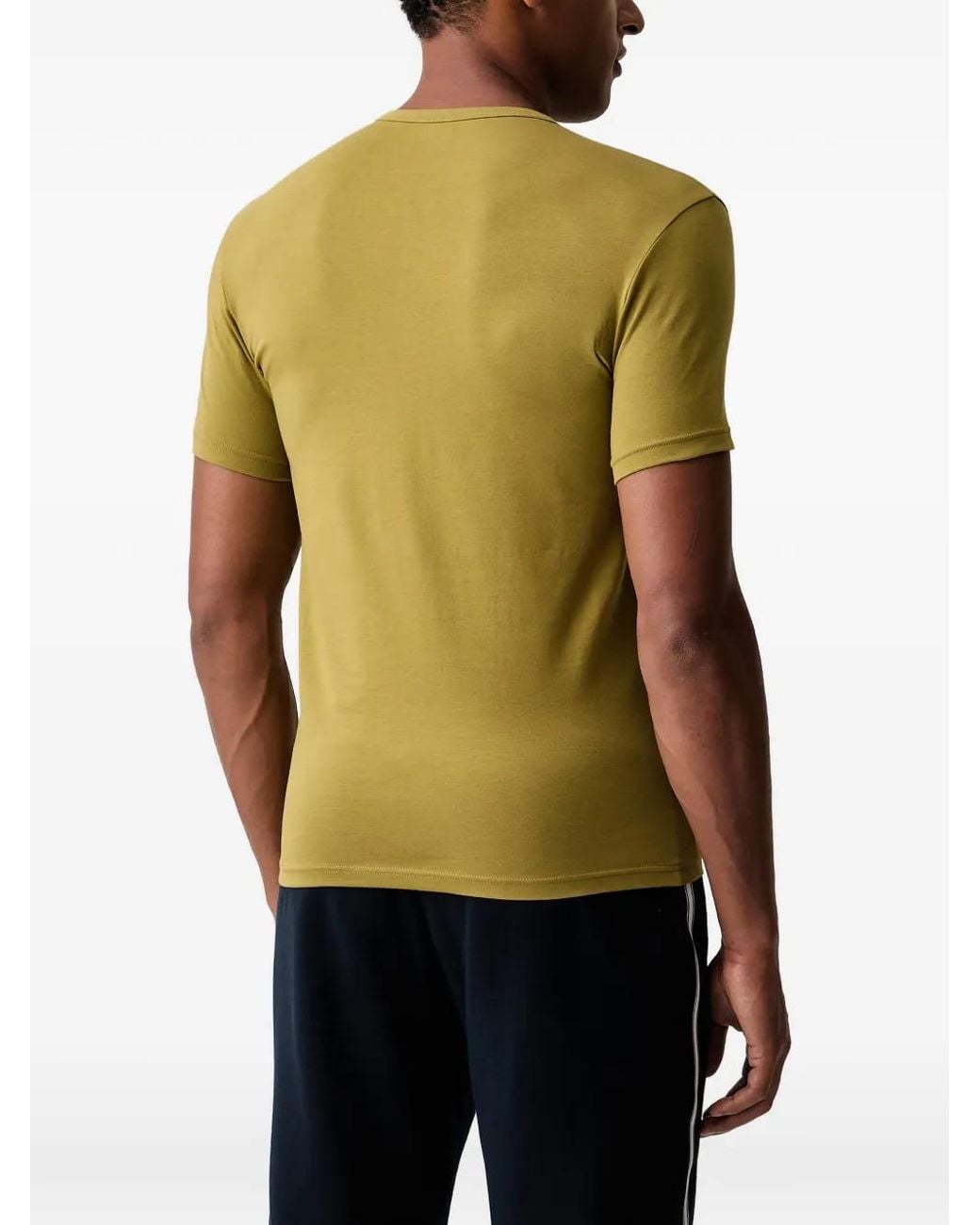 Emporio Armani Green Logo-Print T-Shirts (Set Of Two) for men