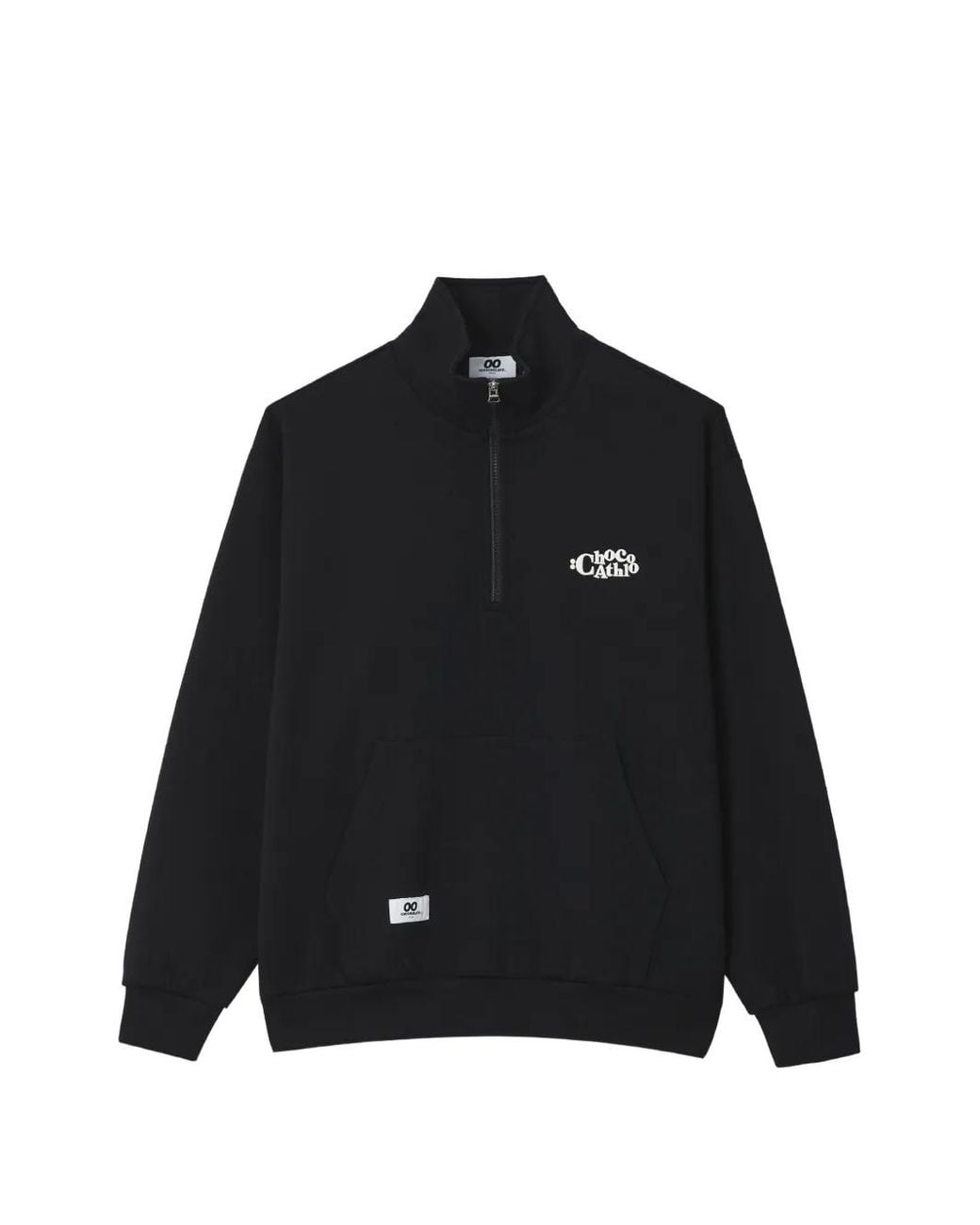 Chocoolate Black Logo-Print Quarter-Zip Sweater for men