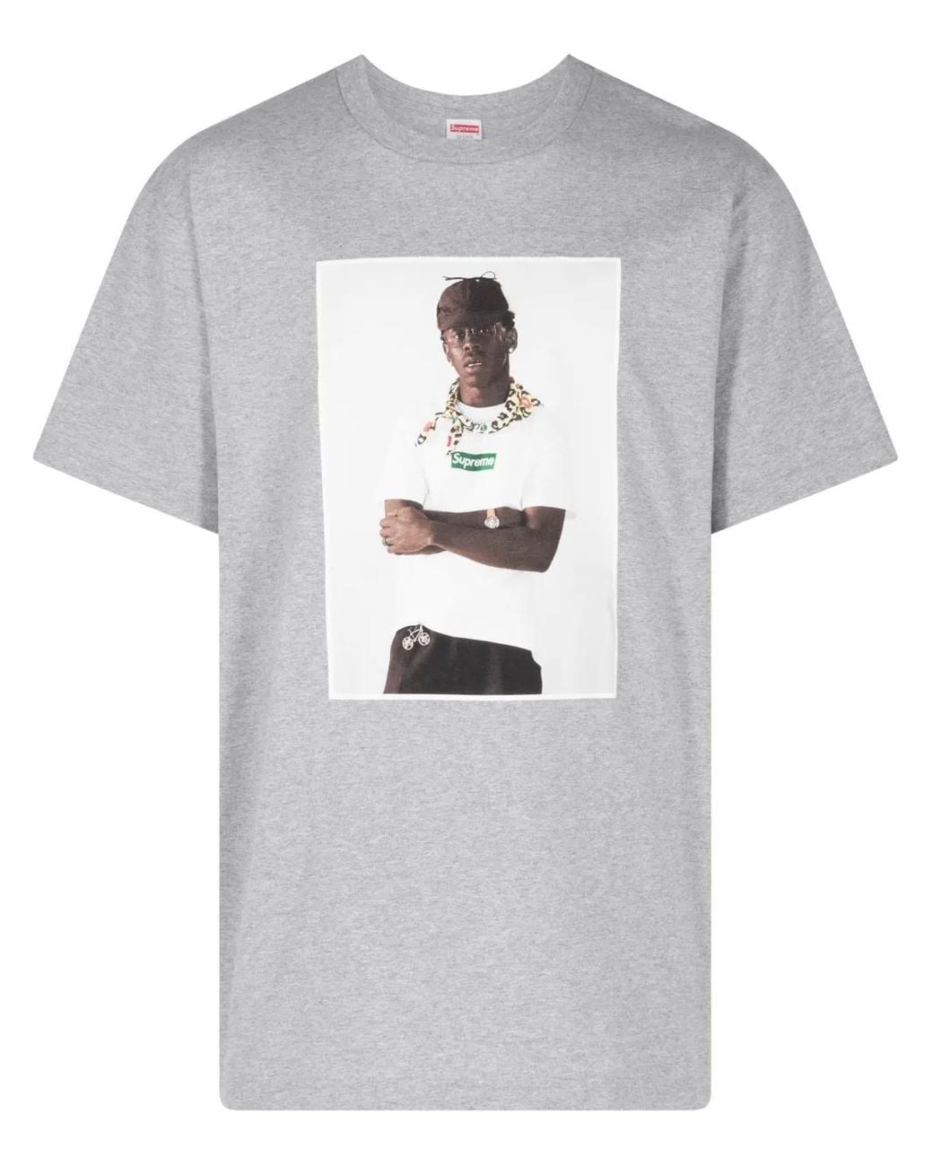 Supreme Gray Photograph-Print Cotton Jersey T-Shirt for men