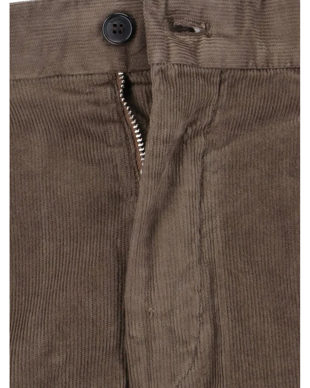 Incotex Gray Pleated Corduroy Trousers for men